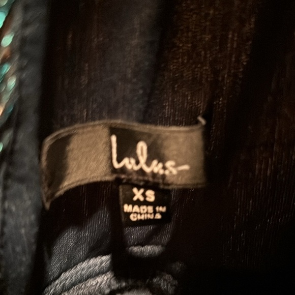 Lulus metallic teal green mini dress women’s size extra small, elegant, trending - Picture 7 of 11